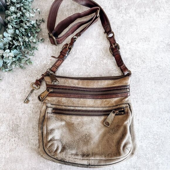 Fossil Tan Explorer Crossbody Leather Bag - Picture 1 of 6